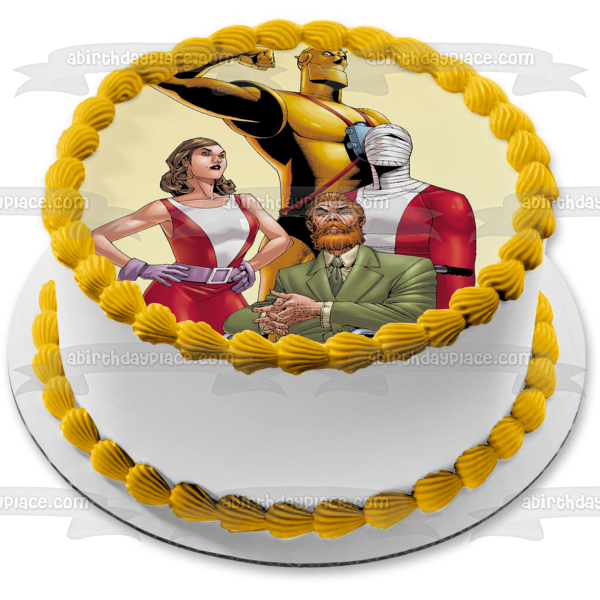 Doom Patrol Cyborg Robotman Elasti-Girl Negative Man Mr. Nobody Edible Cake Topper Image ABPID54412 Discount