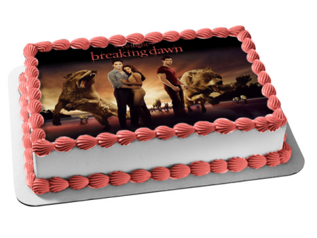 The Twilight Saga: Breaking Dawn Part 1 Bella Edward Jacob Wolves Edible Cake Topper Image ABPID54581 Hot on Sale