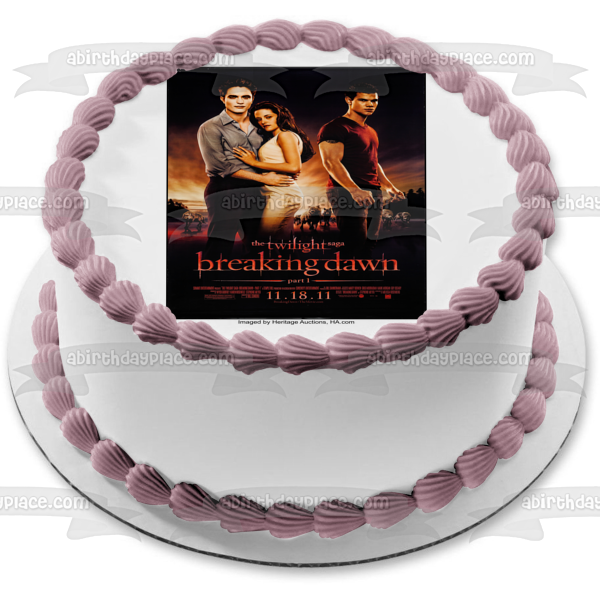 The Twilight Saga: Breaking Dawn Part 1 Movie Poster Edward Bella Jacob Edible Cake Topper Image ABPID54586 Online Hot Sale