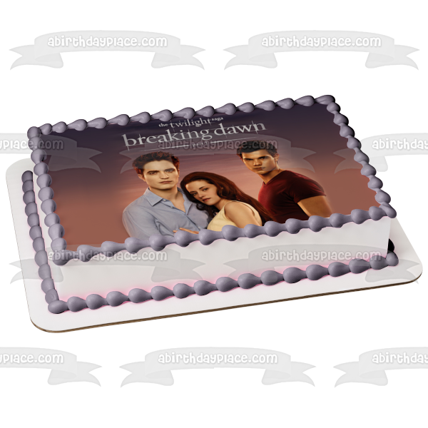 The Twilight Saga: Breaking Dawn Part 1 Edward Bella Jacob Edible Cake Topper Image ABPID54585 Fashion