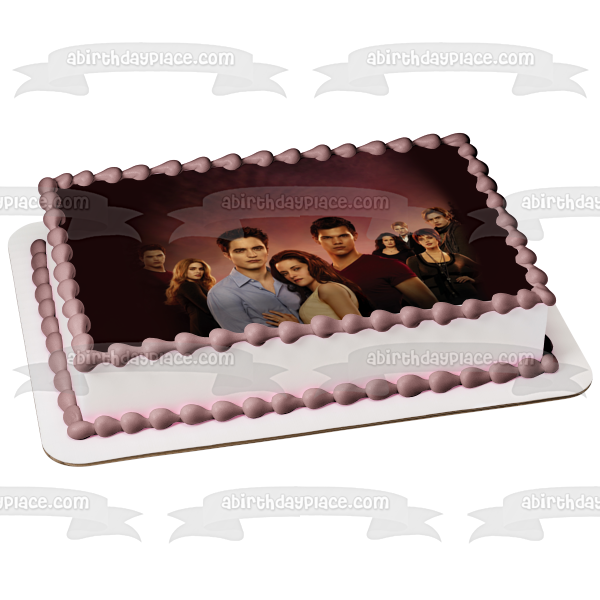 The Twilight Saga: Breaking Dawn Part 1 Edward Bella Emmet Rosalie Jacob Alice Jasper Carlisle Esme Edible Cake Topper Image ABPID54584 Online Sale