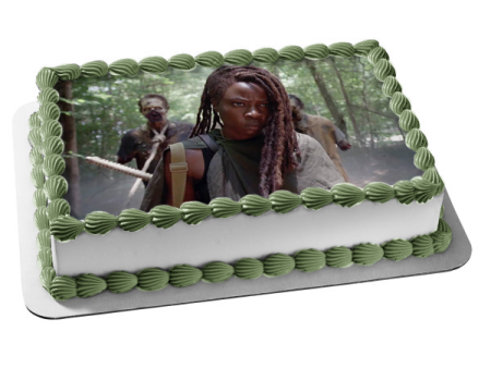 The Walking Dead Michone and Zombies Edible Cake Topper Image ABPID54433 Cheap