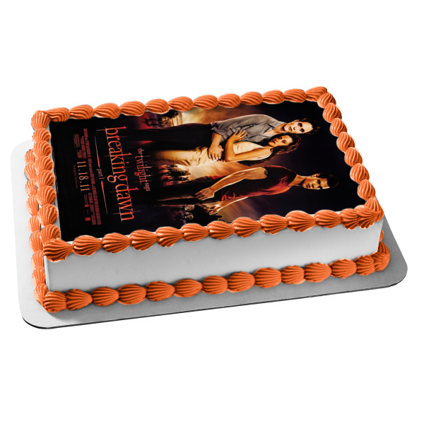 The Twilight Saga: Breaking Dawn Part 1 Movie Poster Edward Bella Jacob Edible Cake Topper Image ABPID54586 Online Hot Sale