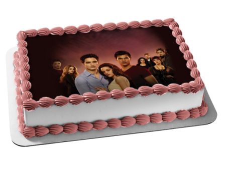 The Twilight Saga: Breaking Dawn Part 1 Edward Bella Emmet Rosalie Jacob Alice Jasper Carlisle Esme Edible Cake Topper Image ABPID54584 Online Sale