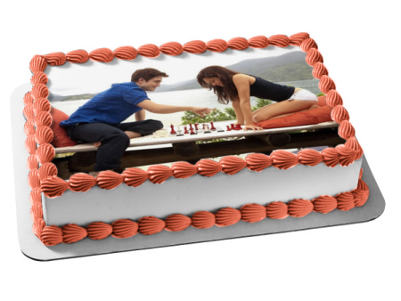 The Twilight Saga: Breaking Dawn Part 1 Edward and Bella Playing Chess Edible Cake Topper Image ABPID54582 Discount