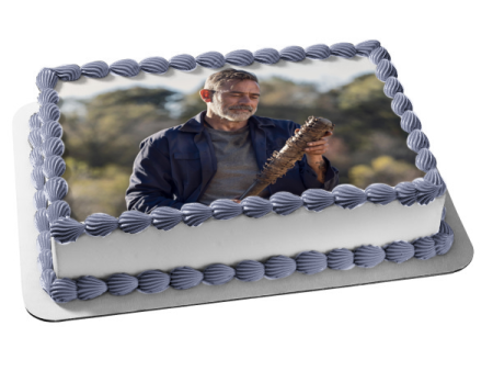 The Walking Dead Negan and His Baseball Bat Lucy Edible Cake Topper Image ABPID54443 For Sale