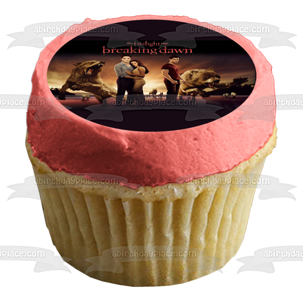 The Twilight Saga: Breaking Dawn Part 1 Bella Edward Jacob Wolves Edible Cake Topper Image ABPID54581 Hot on Sale