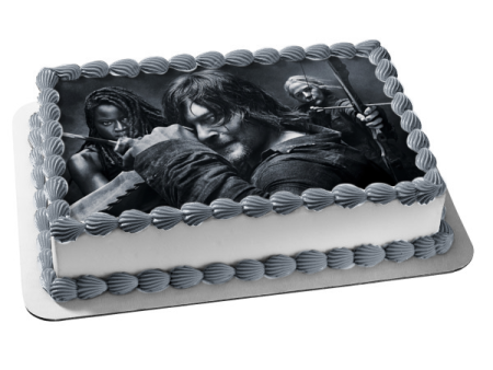 The Walking Dead Daryl Michone Carol Edible Cake Topper Image ABPID54444 Hot on Sale