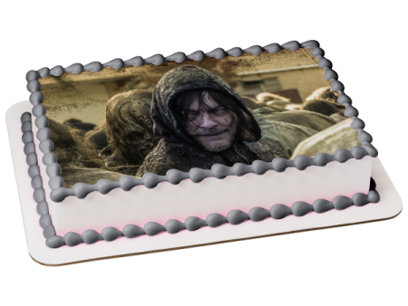 The Walking Dead Daryl and Zombies Edible Cake Topper Image ABPID54434 For Cheap