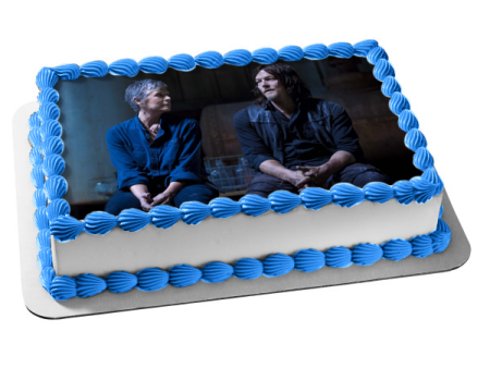 The Walking Dead Daryl and Carol Edible Cake Topper Image ABPID54430 Sale