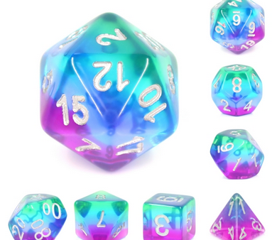 Blue Aurora RPG Dice Set Hot on Sale