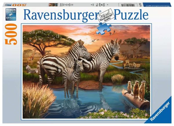 Zebras at Waterhole - 500pc Online now