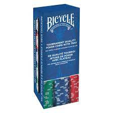 Bicycle Poker Chips 100 pcs With Tray - Clay Supply